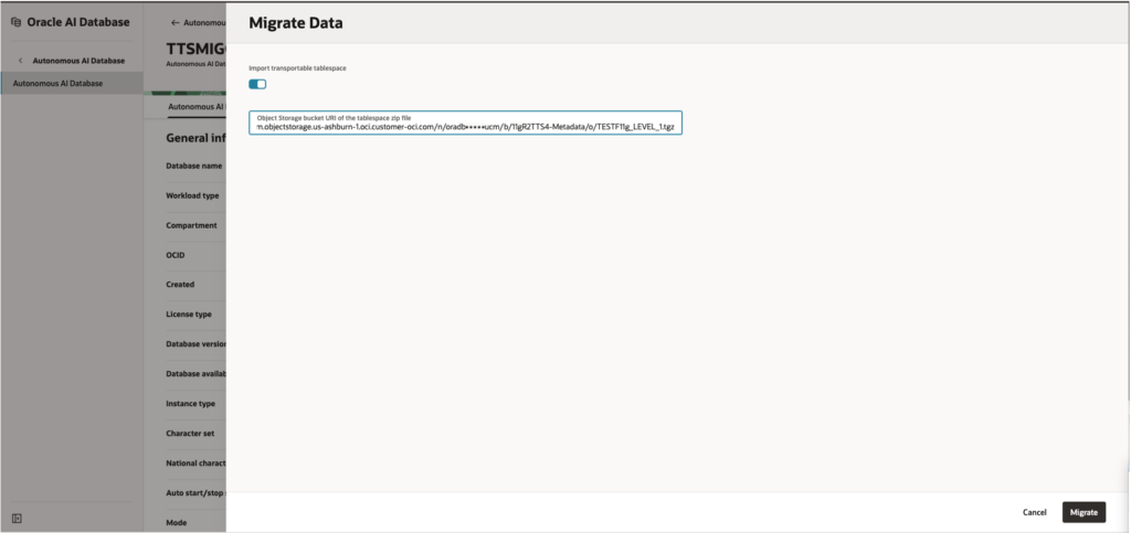 Migrating Large Data Warehouses to Autonomous AI Lakehouse Using TTS with Incremental Backups adbfmig2