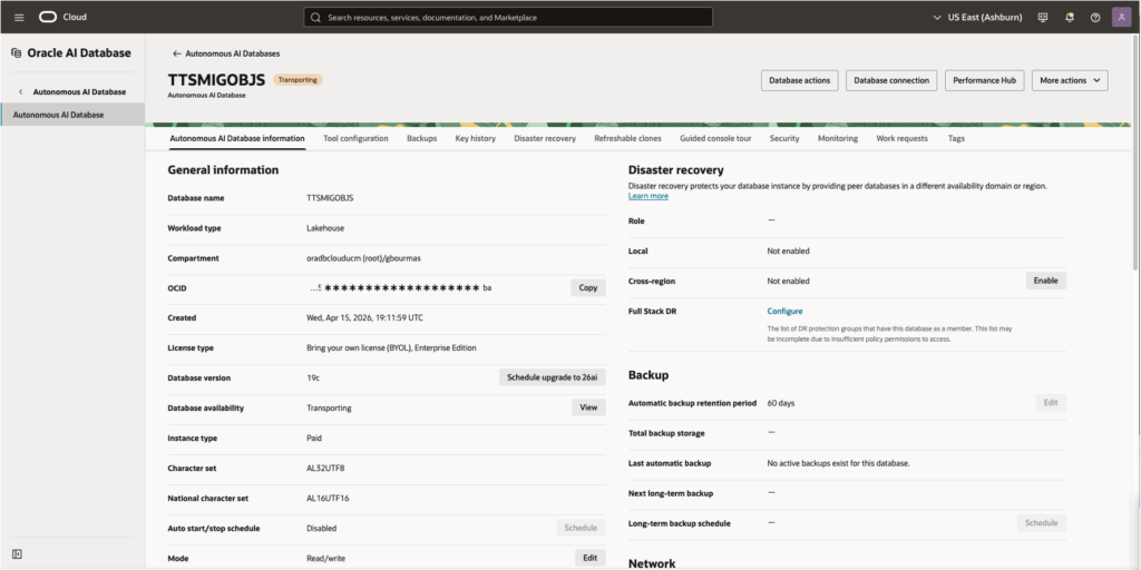 Migrating Large Data Warehouses to Autonomous AI Lakehouse Using TTS with Incremental Backups adbtransport